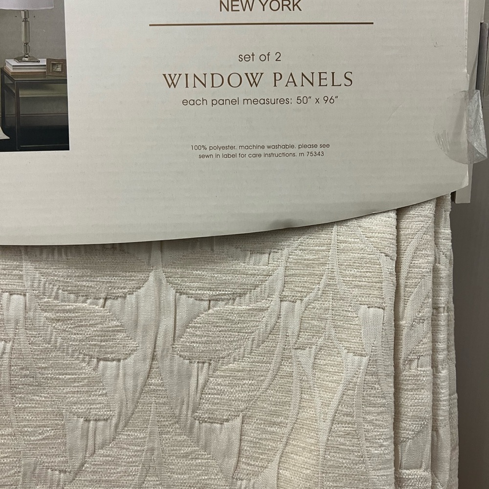 Cynthia Rowley curtains Beige color. Brand new. $63 for both 4 Panels total - Picture 2 of 3
